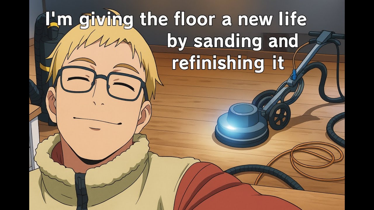 I'm giving the floor a new life by sanding and refinishing it