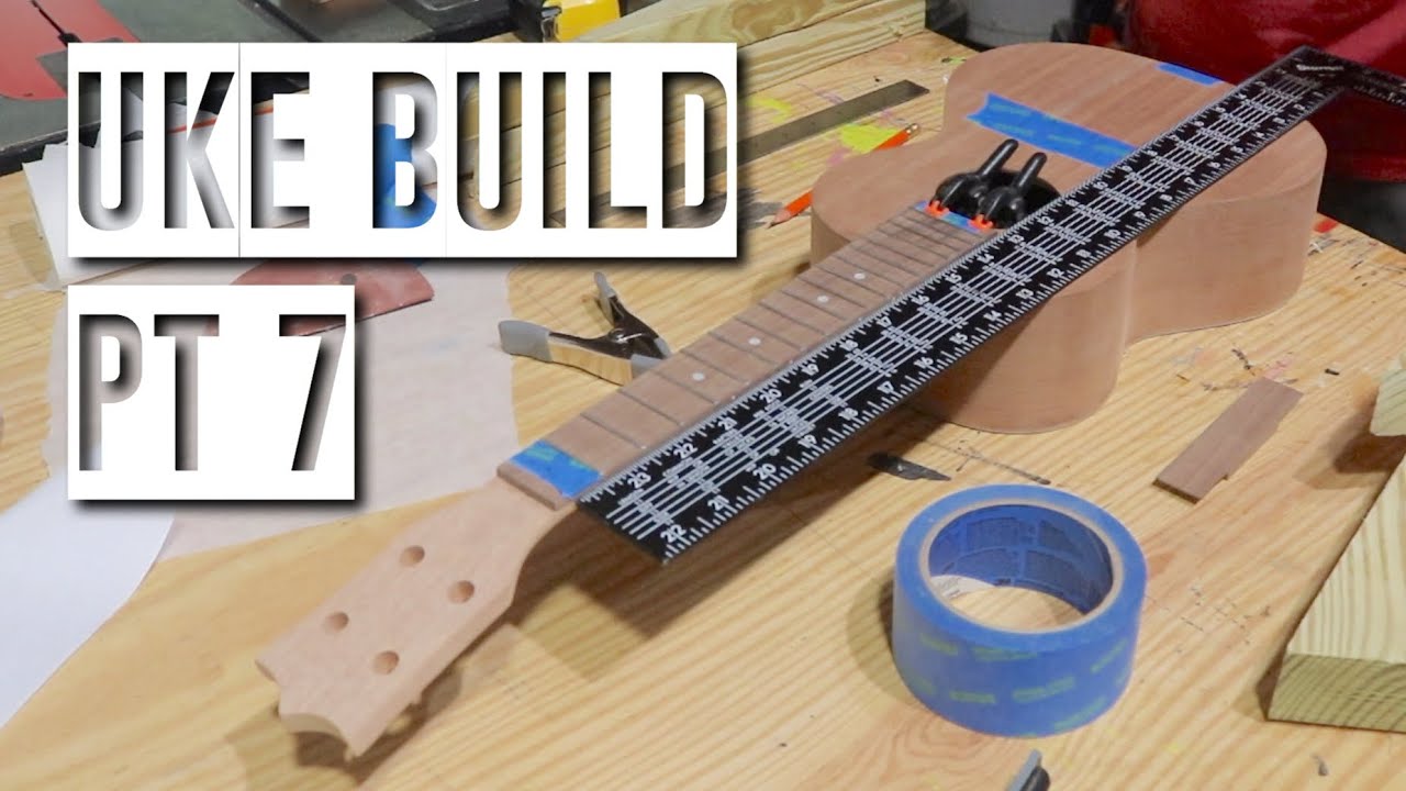 Комплект StewMac Ukulele, часть 7 // схема склейки грифа и расположение струн