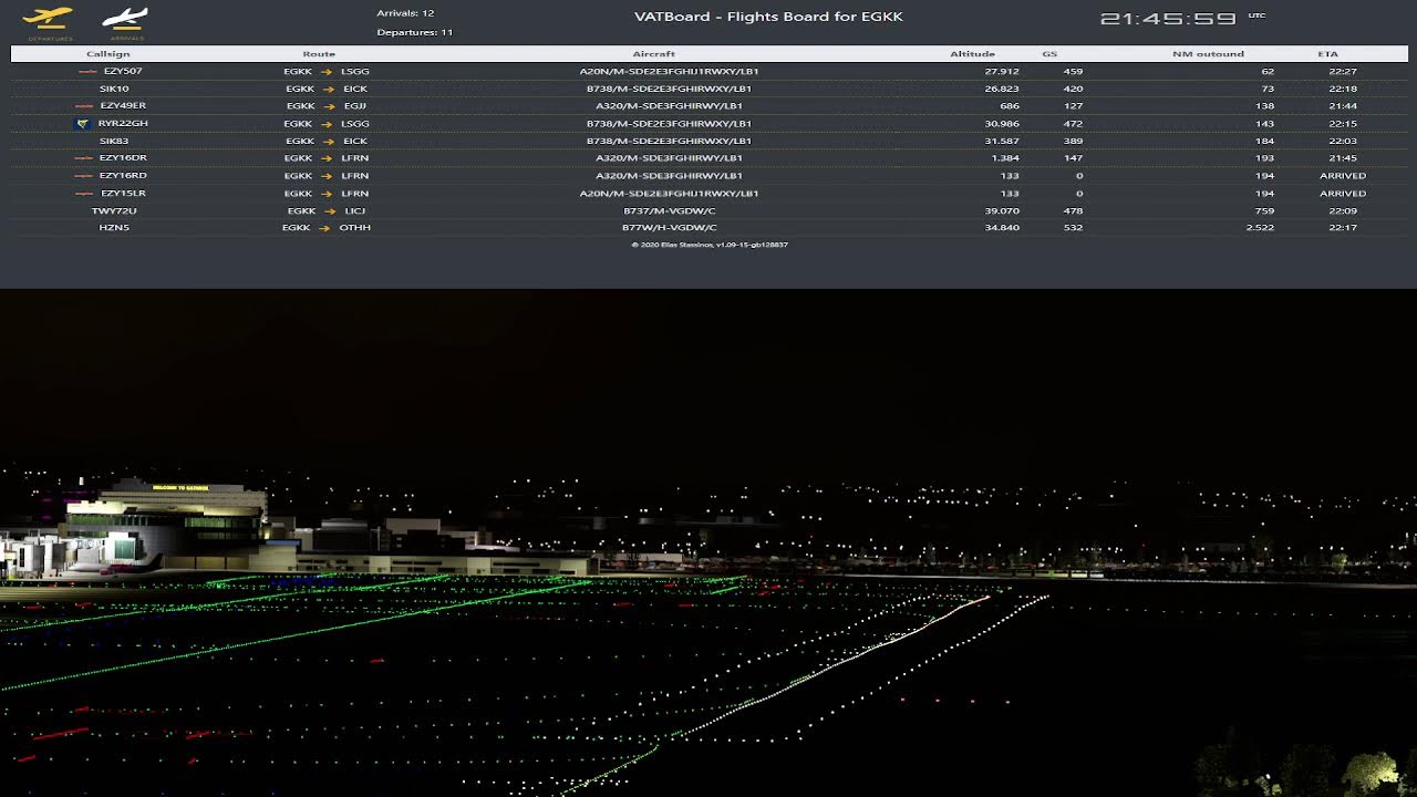 GATWICK 26L RUNWAY CAM (FULL VATSIM ATC) SIM UPDATE 12!!