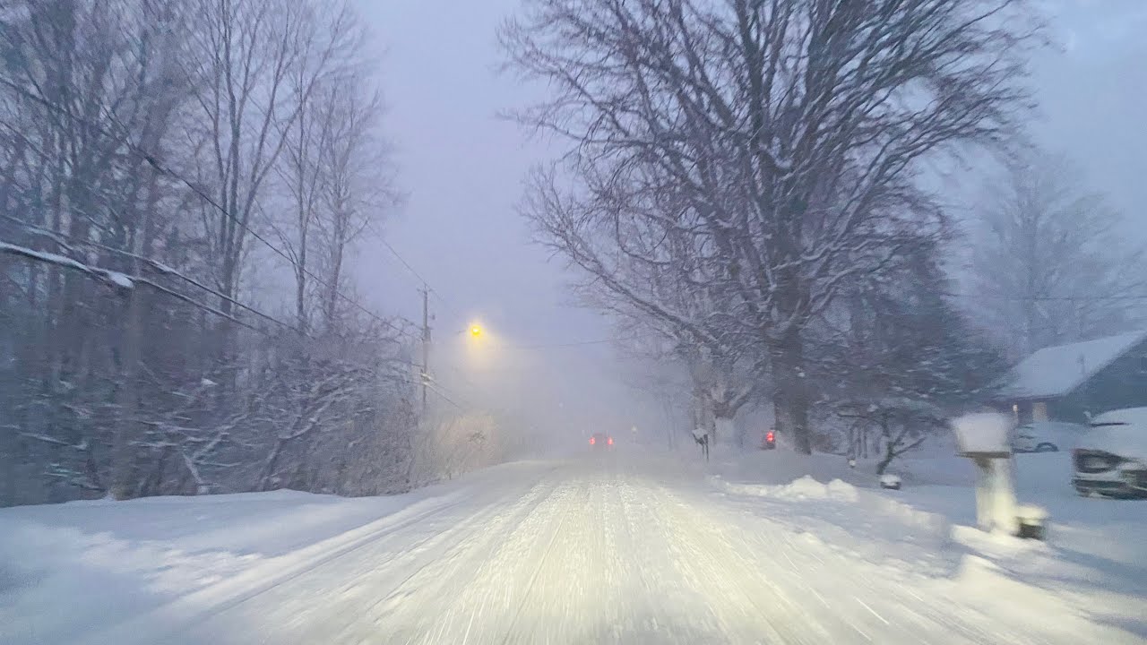 Lake Effect snow in Brockville - driving from Merrickville to Brockville and back