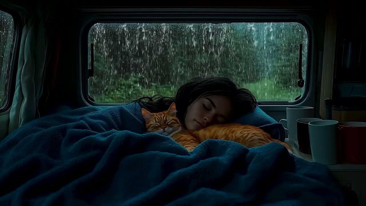 Fall Asleep Quickly 🌙 with Rain and Thunder in a Cozy Car 🚗