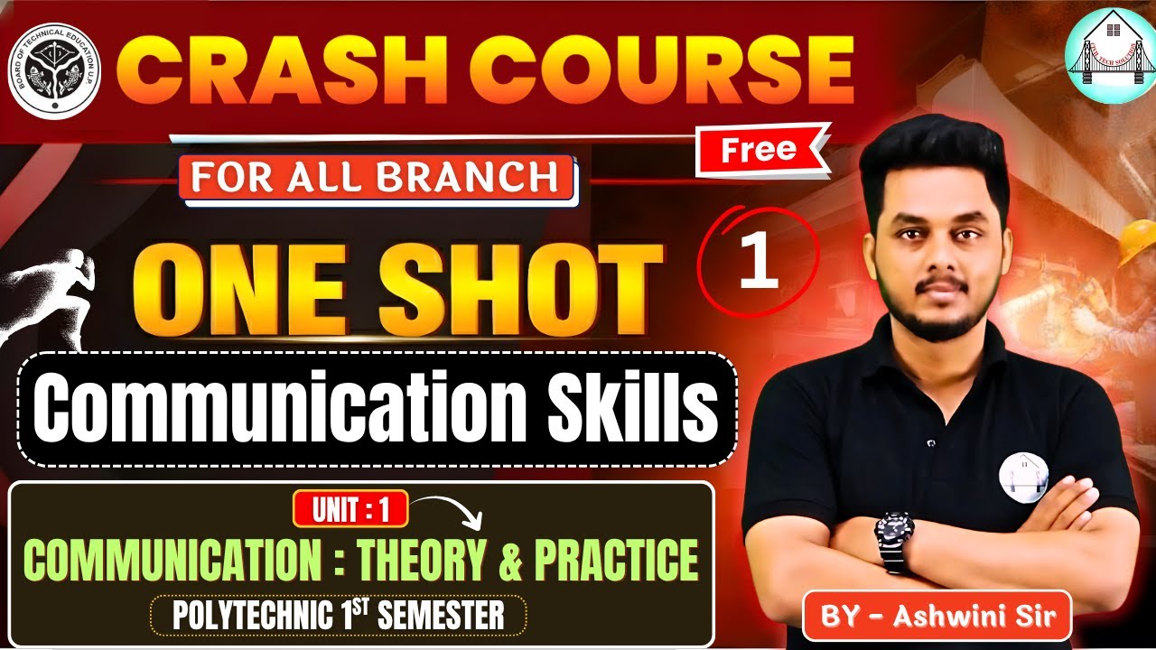 Crash Course | Communication Skills in English | Polytechnic First Sem | Unit-1| By - Ashwini Sir