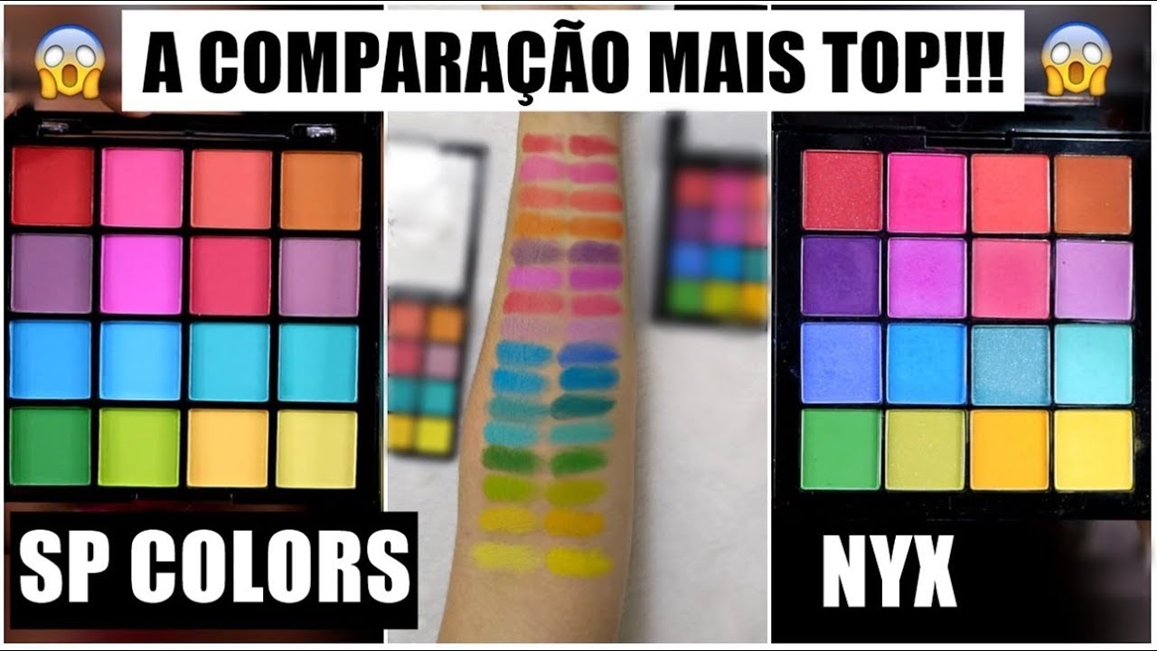 COMPARA&Ccedil;&Atilde;O NYX E SP COLORS | PALETA ULTIMATE COLORIDA