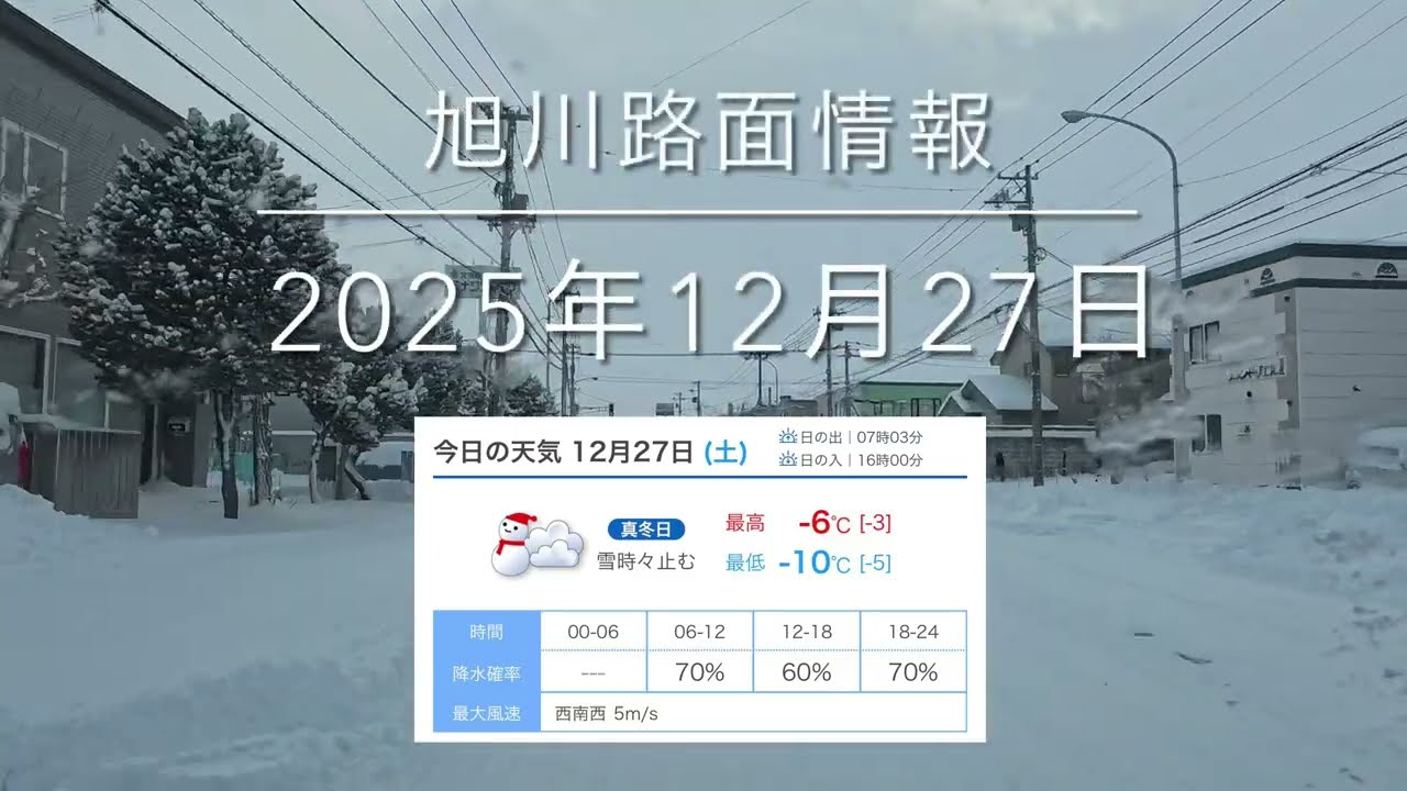 2025年12月27日 24時間積雪39cm⚠️やっぱり大雪が来たよ〜〜 旭川路面情報