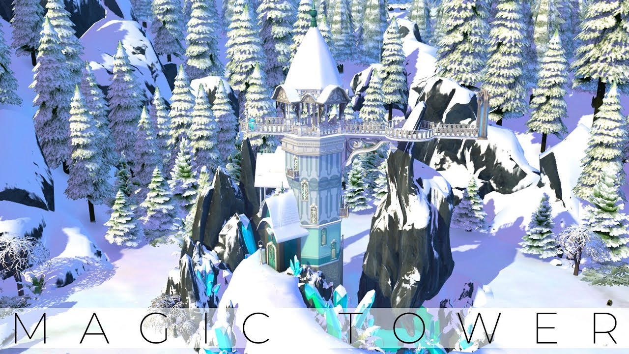 The Sims 4 Speed Build | ICE SPELLCASTERS TOWER | Realm of Magic | NOCC
