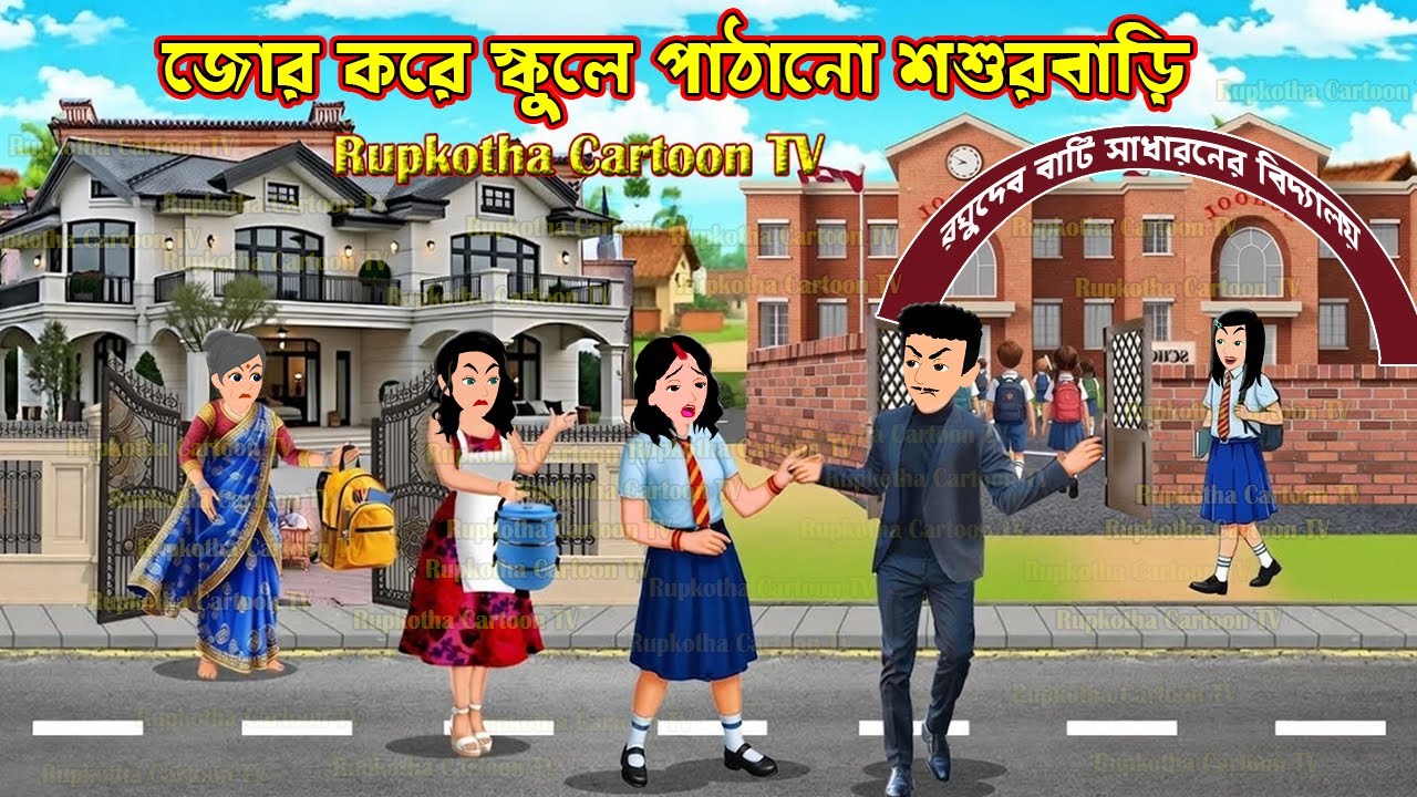 জোর করে স্কুলে পাঠানো শশুরবাড়ি Jor Kore School Pathano Shosurbari | Cartoon | Rupkotha Cartoon TV