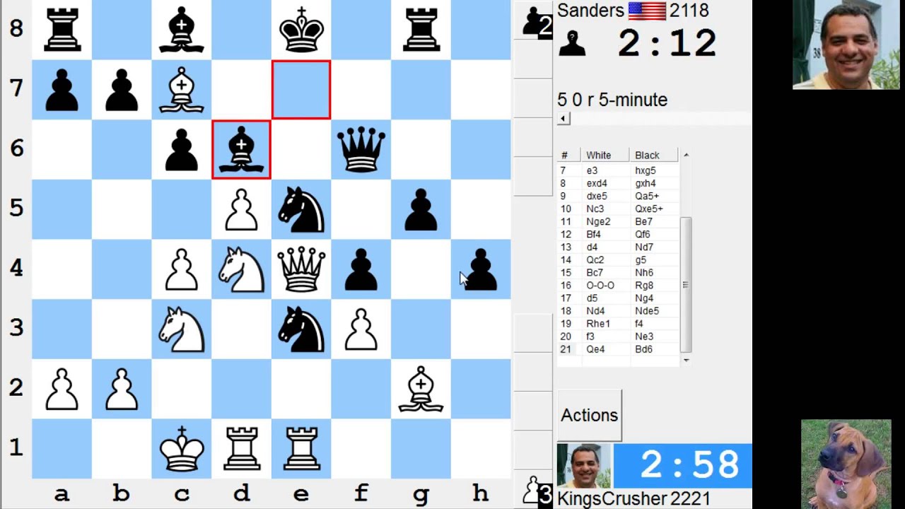 LIVE Blitz #2975 (Speed) Chess Game: White vs Sanders in The Killer Grob (exponent: IM Basman)