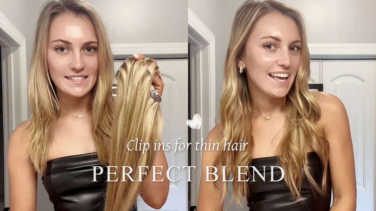 Invisible clip in hair extensions for thin hair | Less is more💘