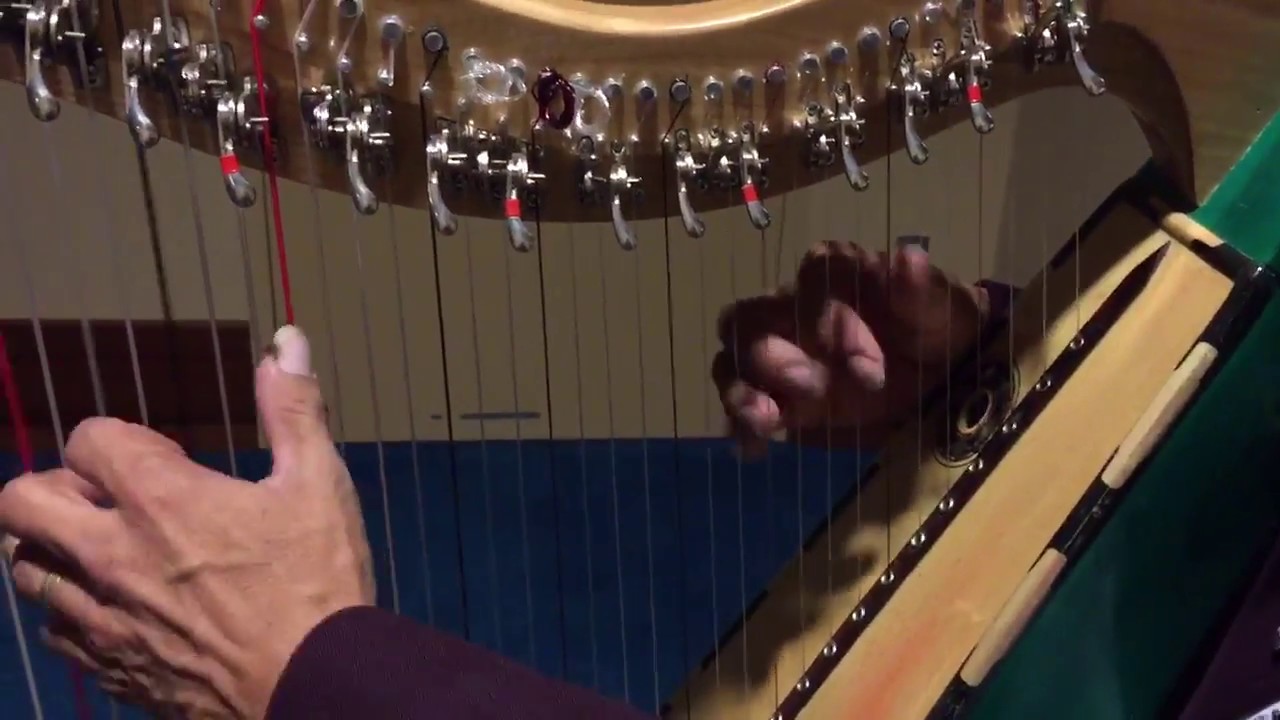 Julio Mart&iacute;nez demostrando c&oacute;mo tocar el solo de arpa para Viol&iacute;n Huapango