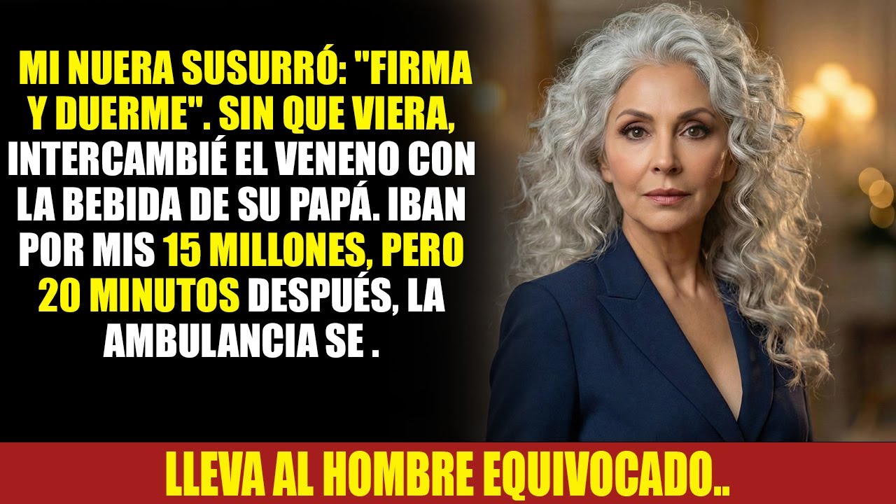 Mi nuera echó algo en mi vino por mi herencia, así que cambié mi copa con su padre y luego…