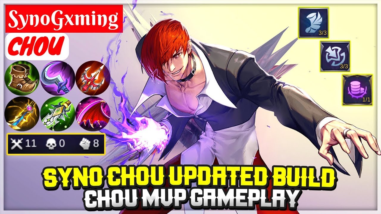 Syno Chou Updated Build , Chou MVP Gameplay [ SynoGxming Chou ] Mobile Legends