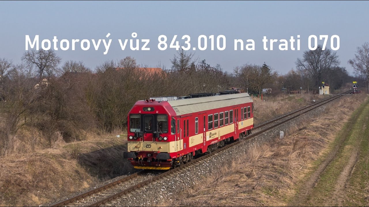 Motorový vůz 843.010 na trati 070