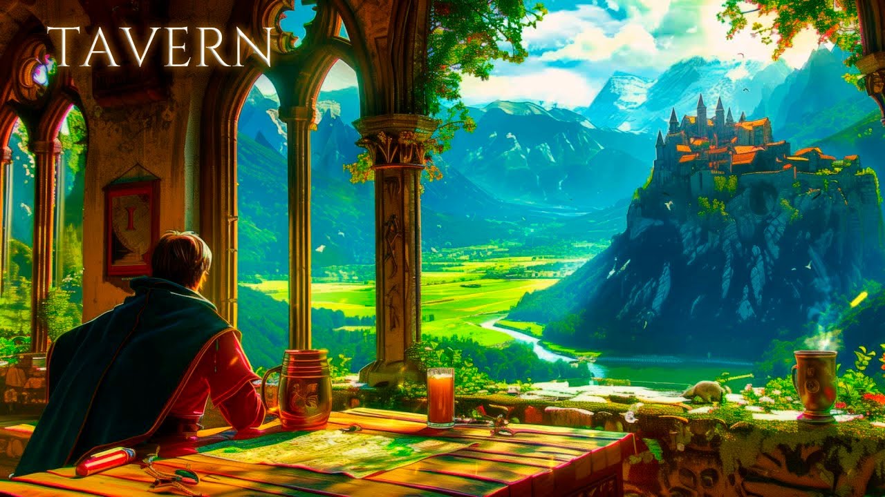 Sunny Medieval Tavern 🍺 Relaxing Music for Study & Focus | The Traveler's Map