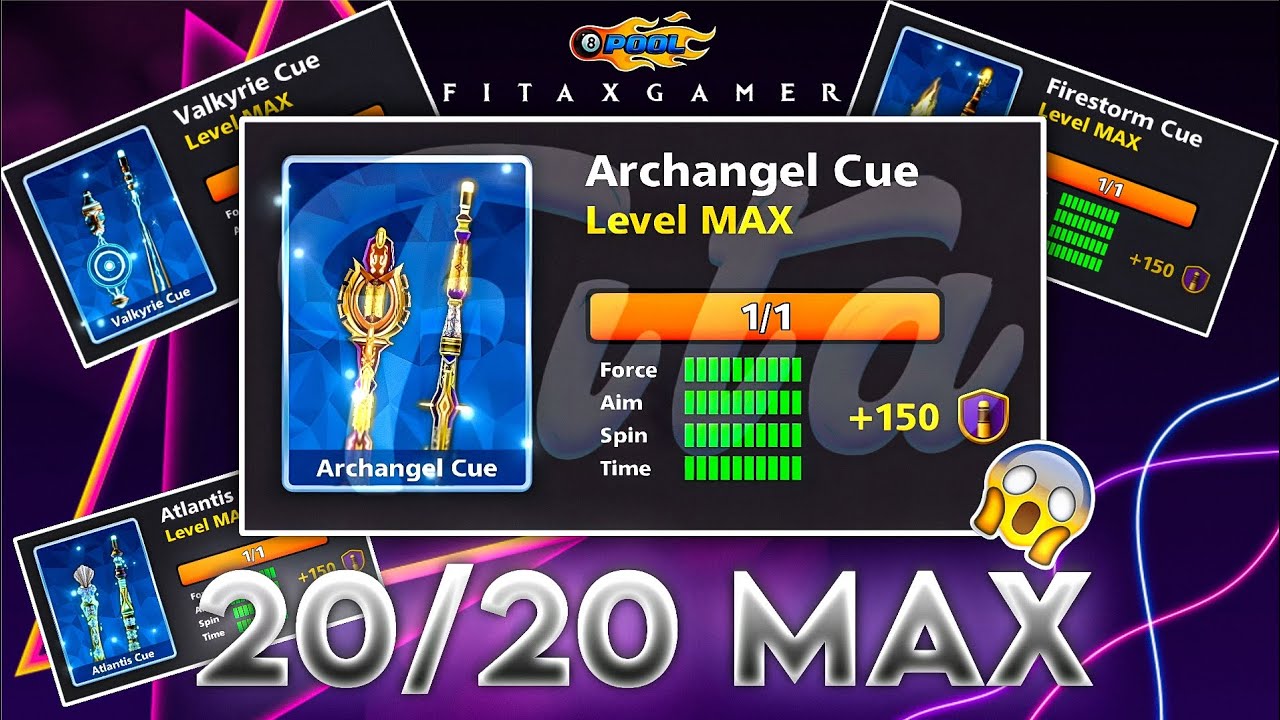 8 ball pool 20/20 legendary cues level max 🌀 how to max all legendary cues in 8 ball pool