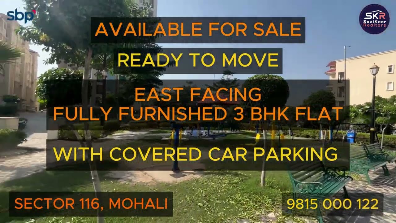 Ready-to-move, 3BHK, fully furnished, SBP City of Dreams Sector-116 Mohali, With Covered Car Parking