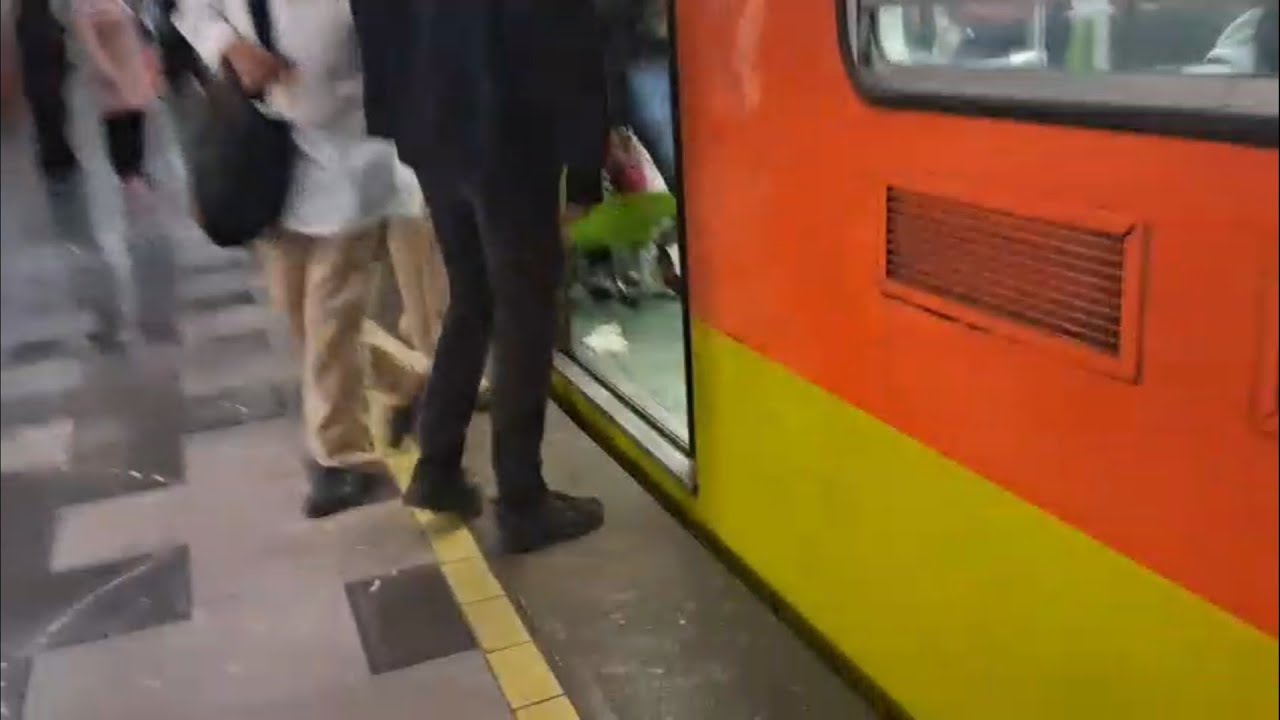 Bajando en Tlatelolco por mi Tía y volviéndonos a subir al mismo tren XD mi Tía dijo que nos subamos