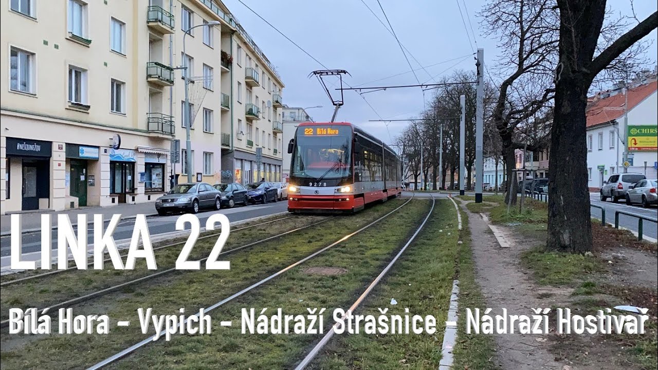LINKA 22 - Bílá Hora–Vypich–Staré Strašnice–Nádraží Hostivař - TRAMVAJE PRAHY [4K]