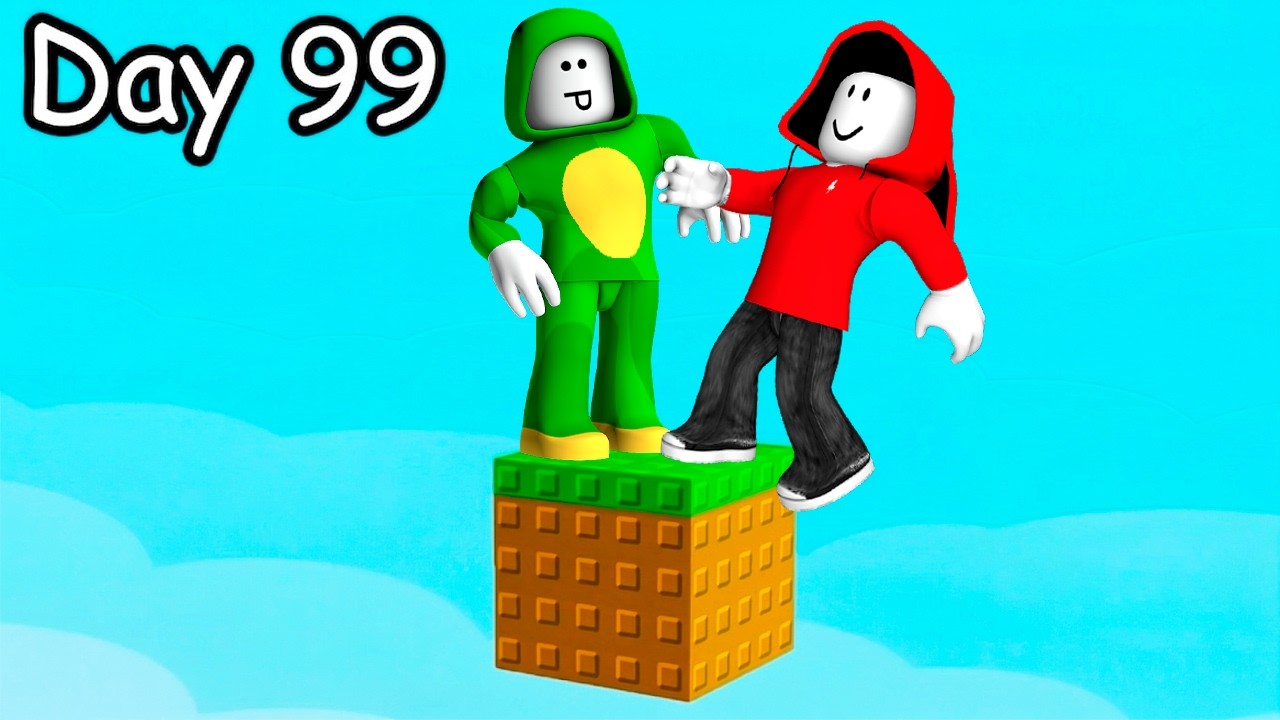 JJ and Mikey Survived 100 Days on ONE BLOCK in Roblox! Maizen