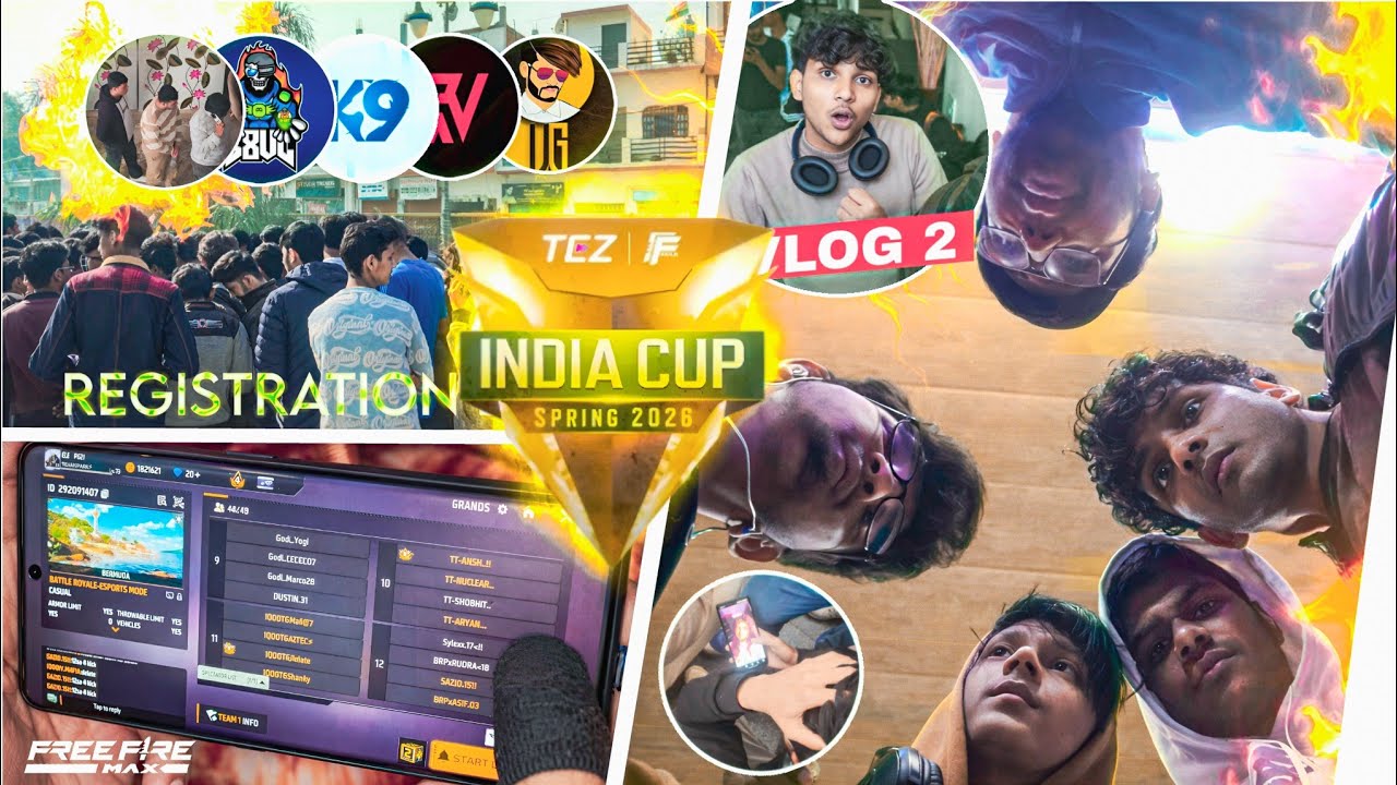 FREE FIRE MAX INDIA SPRING CUP 2026 | REGISTRATION DAY VLOG 2  Ft. ALEXX24