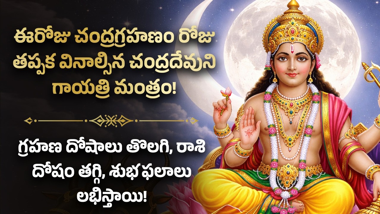 🌓ఈరోజు చంద్రగ్రహణం రోజు తప్పక వినాల్సిన చంద్రదేవుని గాయత్రి మంత్రం! Chandra Grahana Telugu Mantra