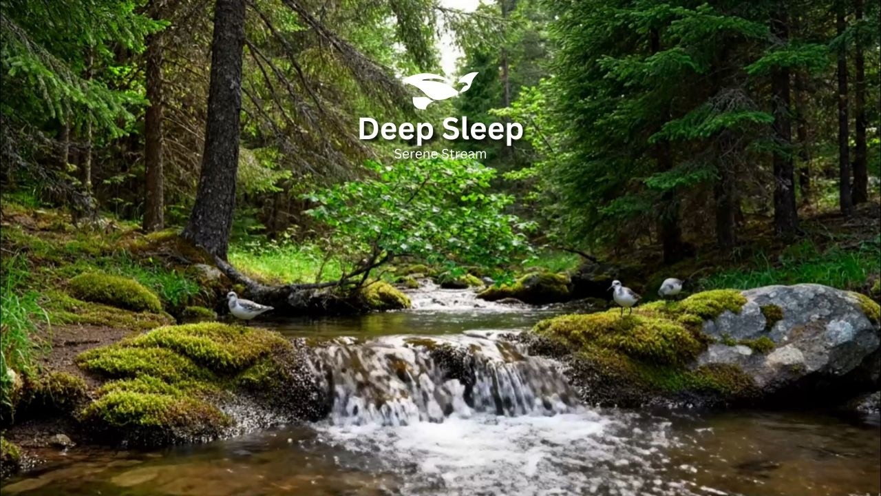 Night Sleep Ambience with Birds Chirping and River Flow Sounds No Music