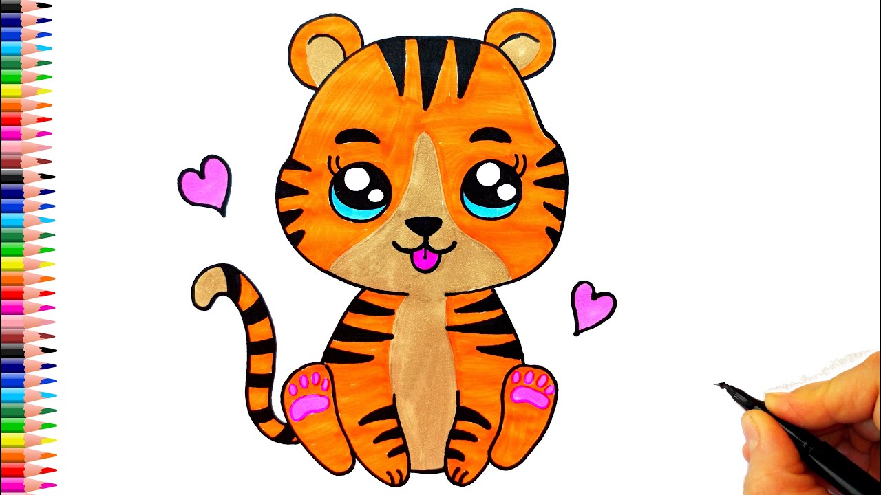 Sevimli Kaplan Çizimi 🐯 Kaplan Nasıl Çizilir? - How To Draw a Cartoon Tiger