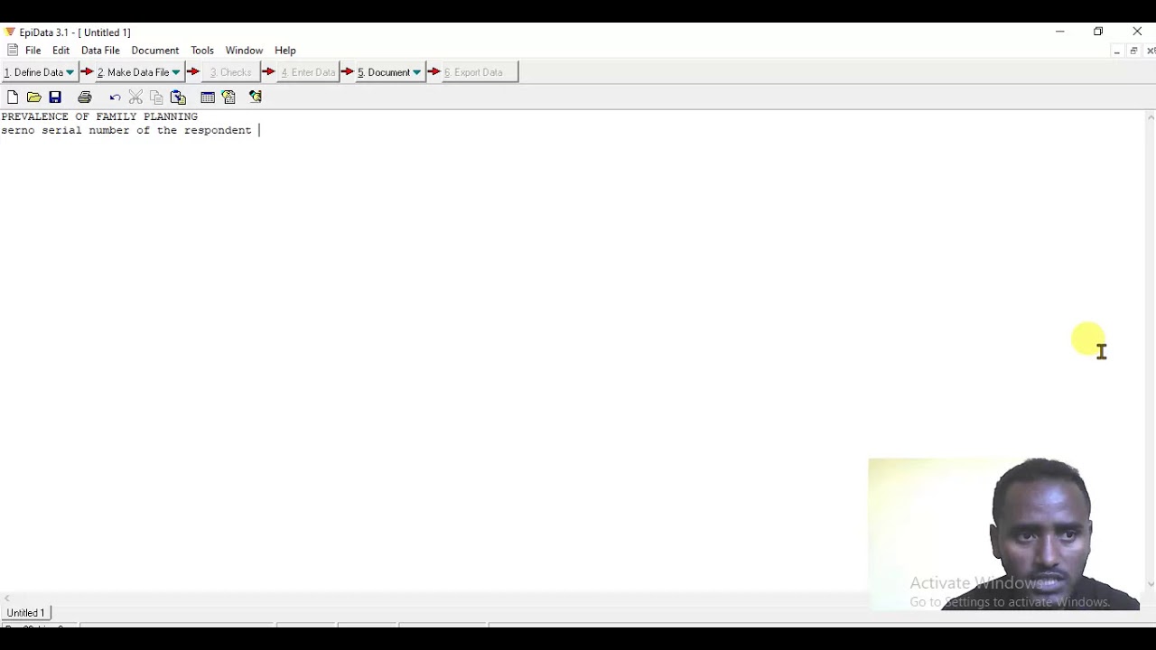 how to use EPIDATA
