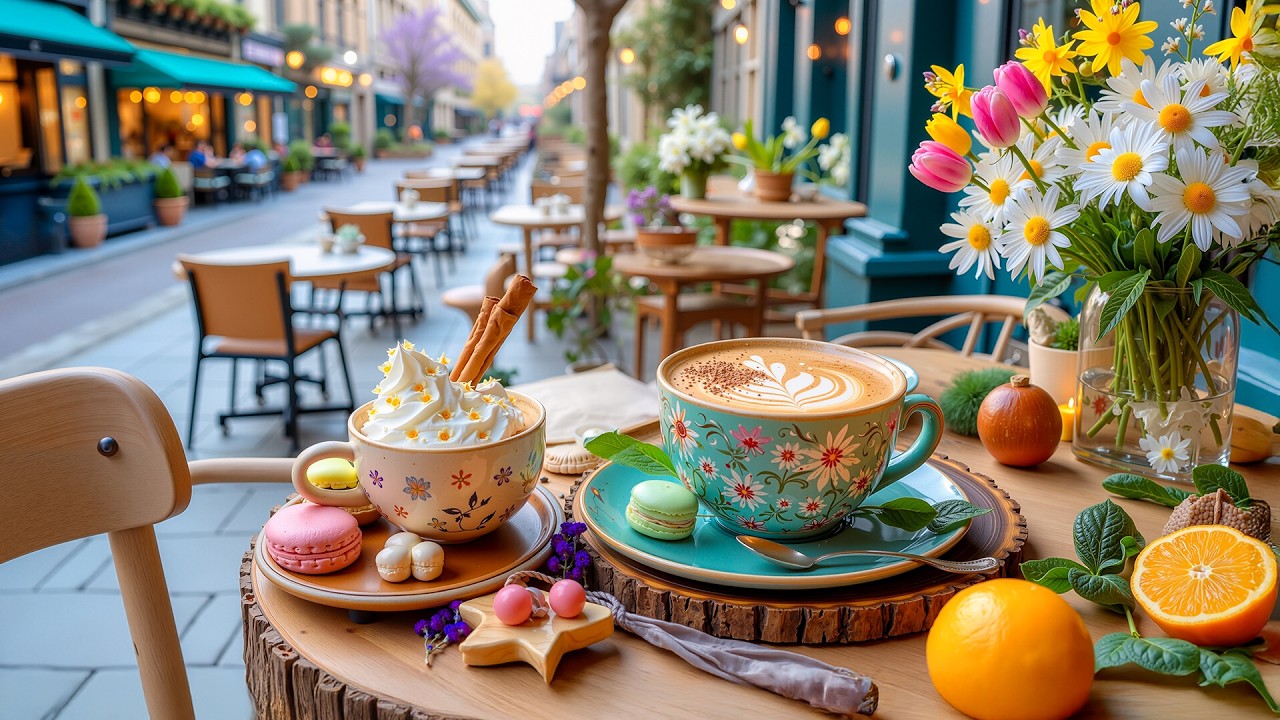 Spring March Jazz ☕ Soothing Morning Cafe with Positive Bossa Nova Background Music for Work & Study
