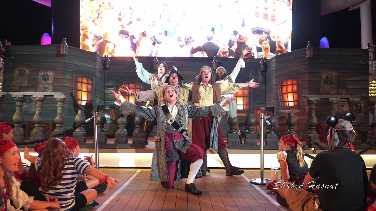 Buccaneer Blast и Club Pirate, пиратское шоу на Disney Dream, 2024, в 4K