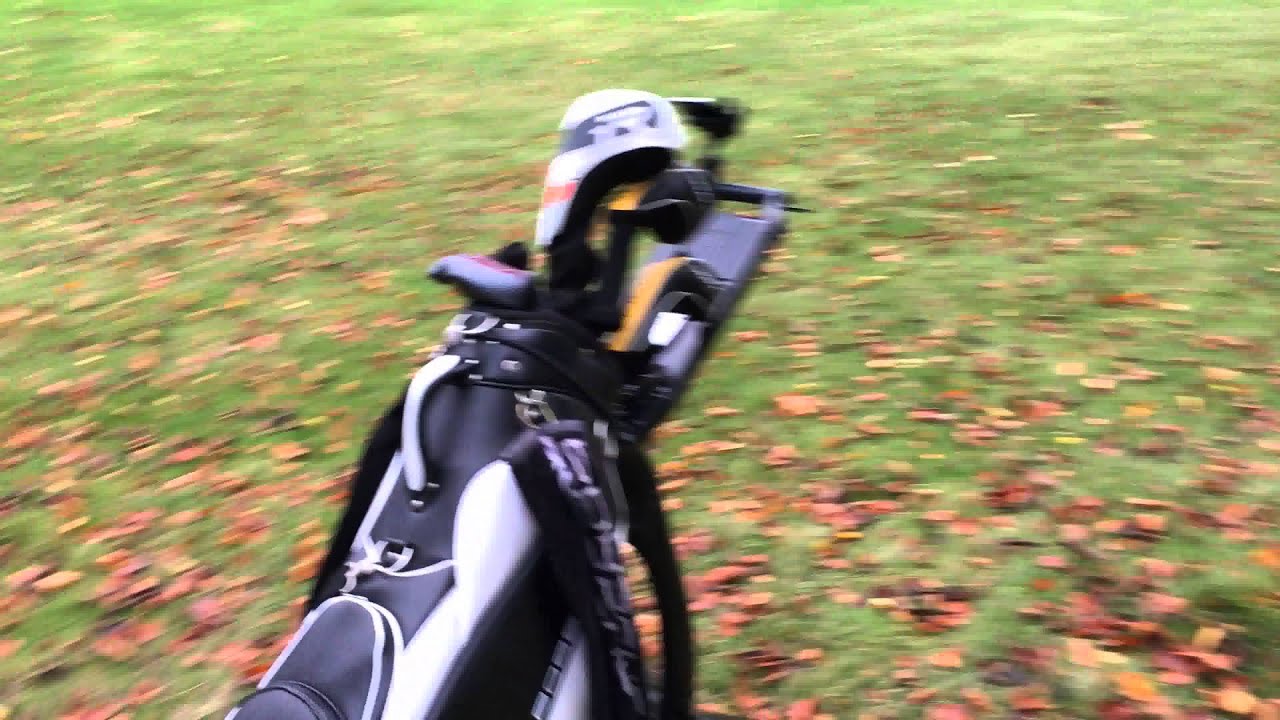 Testing the Stewartgolf X9 Follow Golf Stroller. Watch when it falls over.