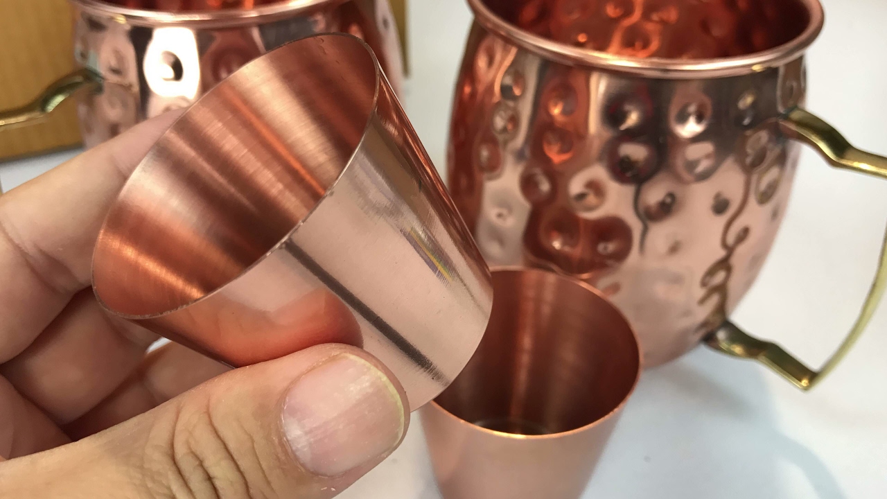Chef's Star Set of 2 Hammered Copper Moscow Mule Mug and 2 Copper Shot Glasses  review