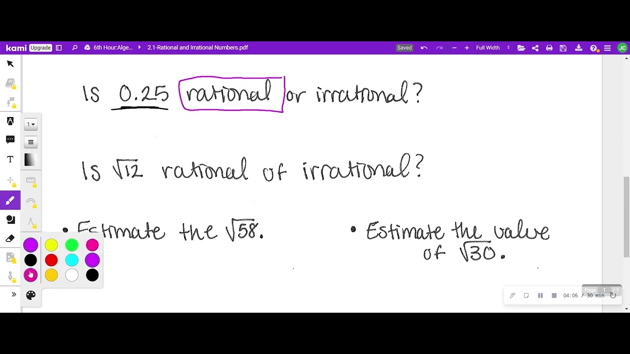 2.1-Rational and Irrational Numbers
