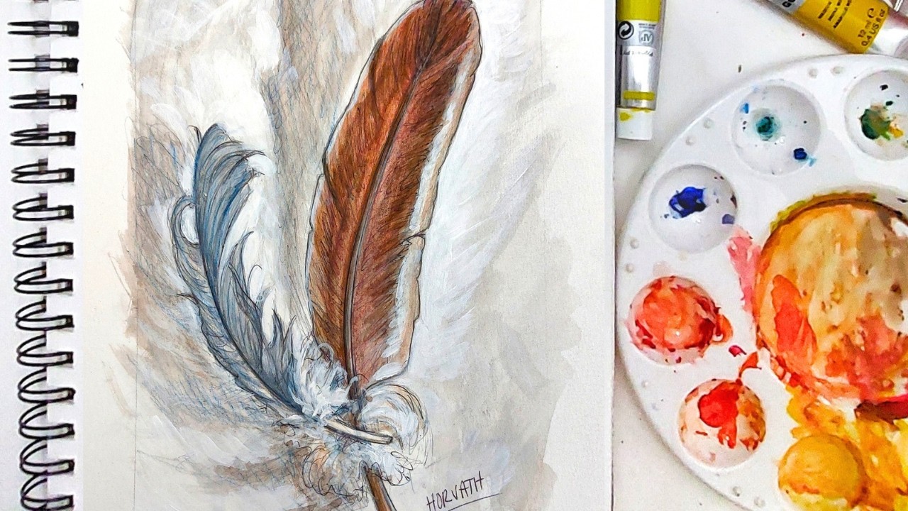 Draw & Paint these Still Life Feathers!