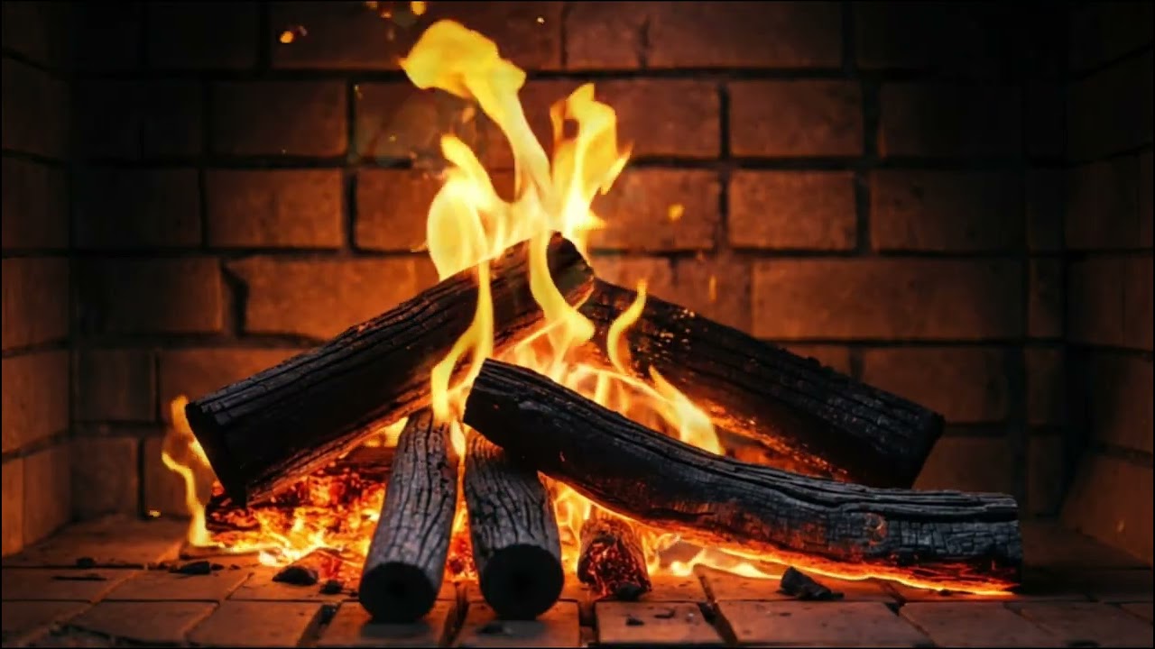Deep Rest & Cozy Ambience Created by a Traditional Fireplace with Dancing Firelight