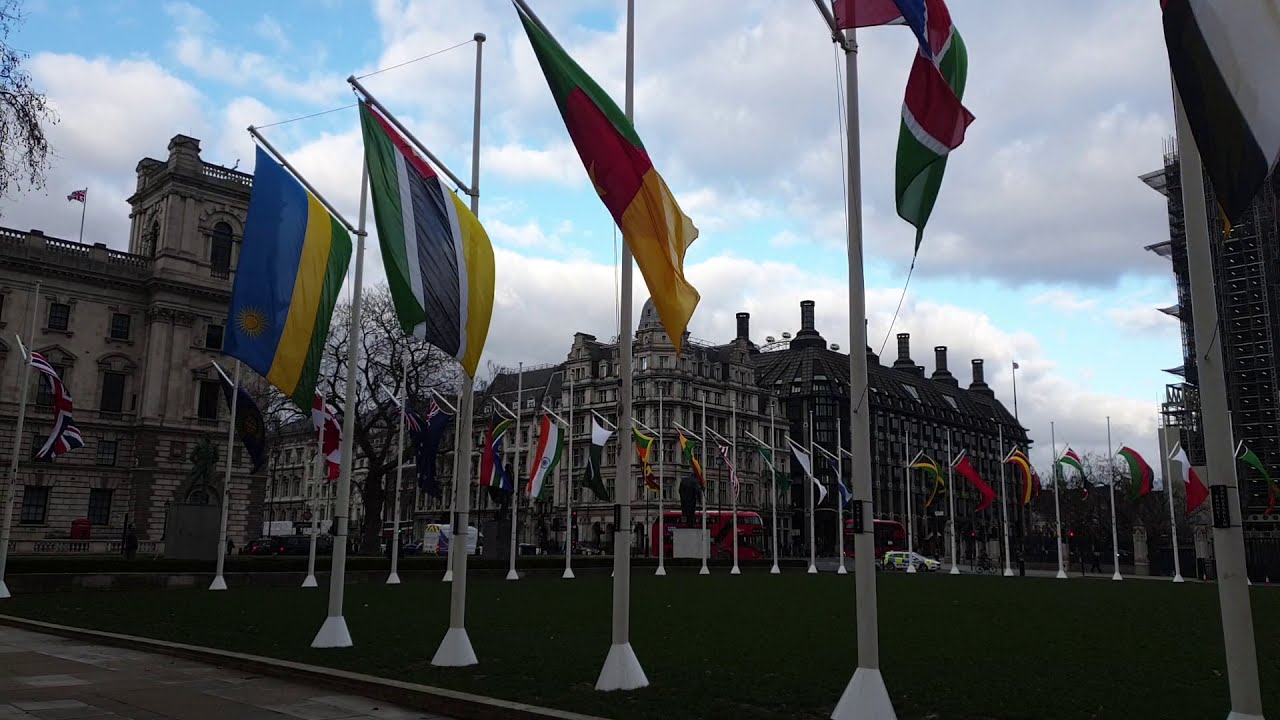 Parliament Square London - Commonwealth Flags, March 2021