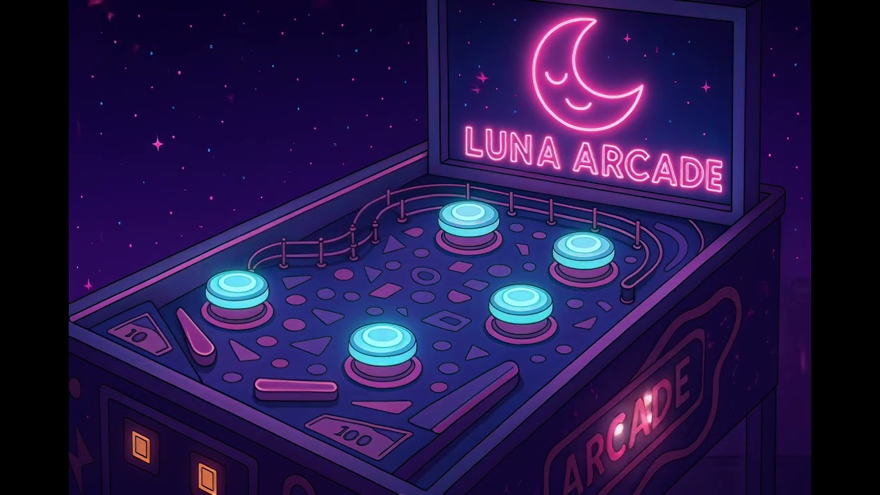 Chill Lofi Beats with Retro Pinball Vibes 🎮✨ | Luna Arcade | Study Music