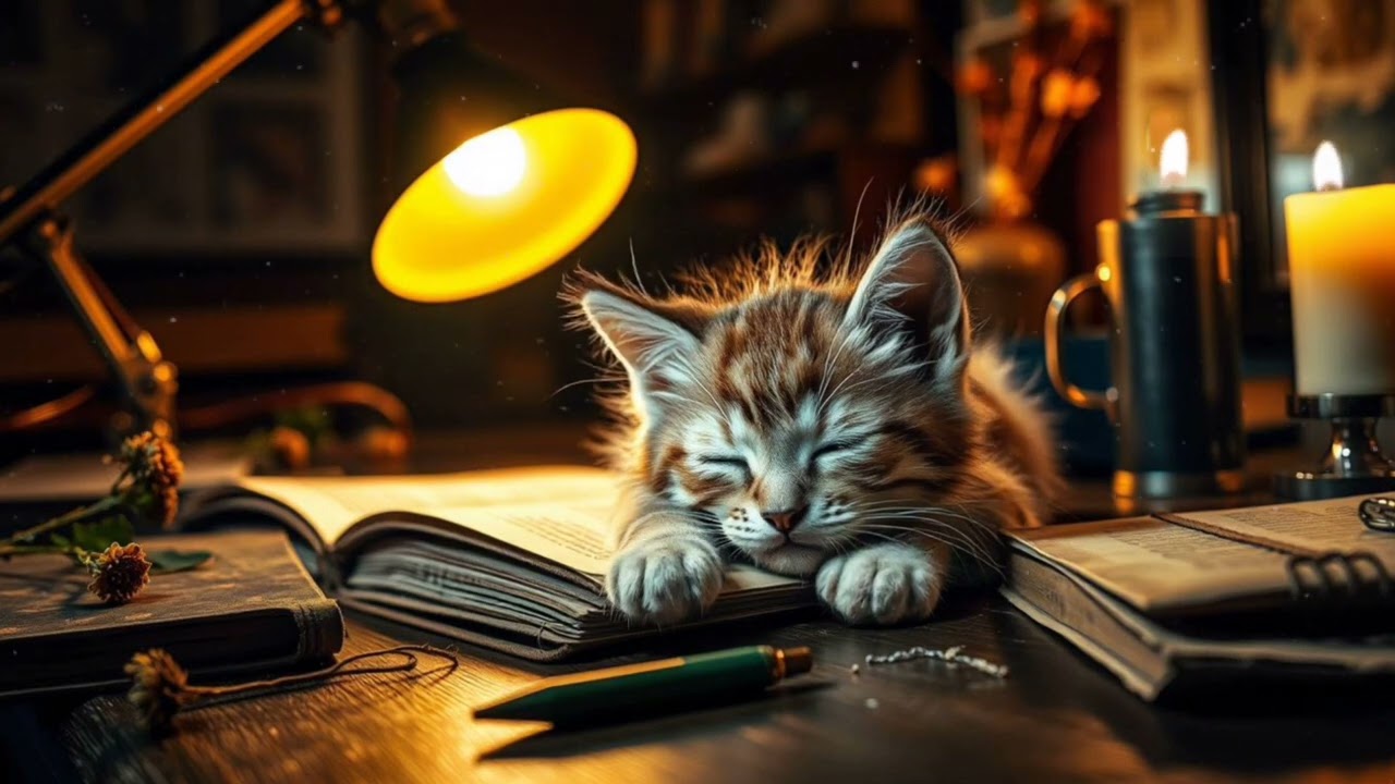 🐾Sleeping Cat on a Desk: Relaxing Purrs & Calm Atmosphere😴