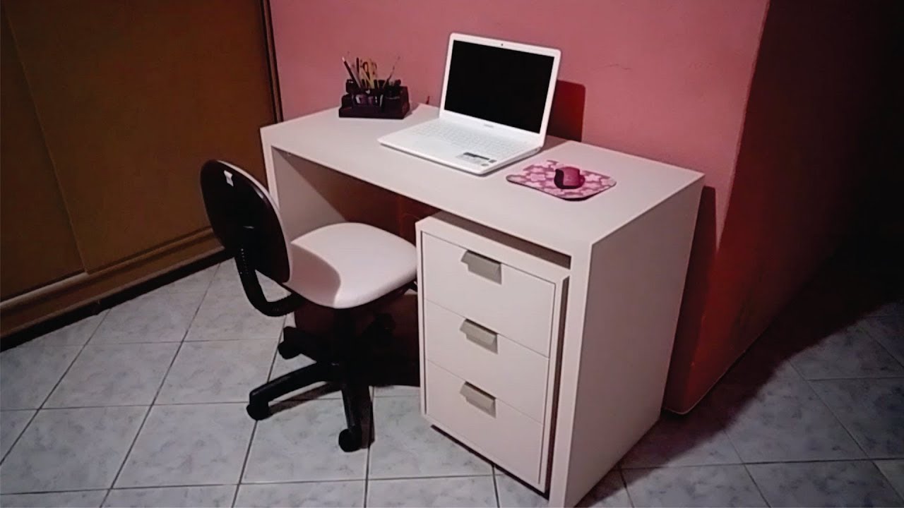 Fazendo uma escrivaninha em MDF  / Making a table with drawers.