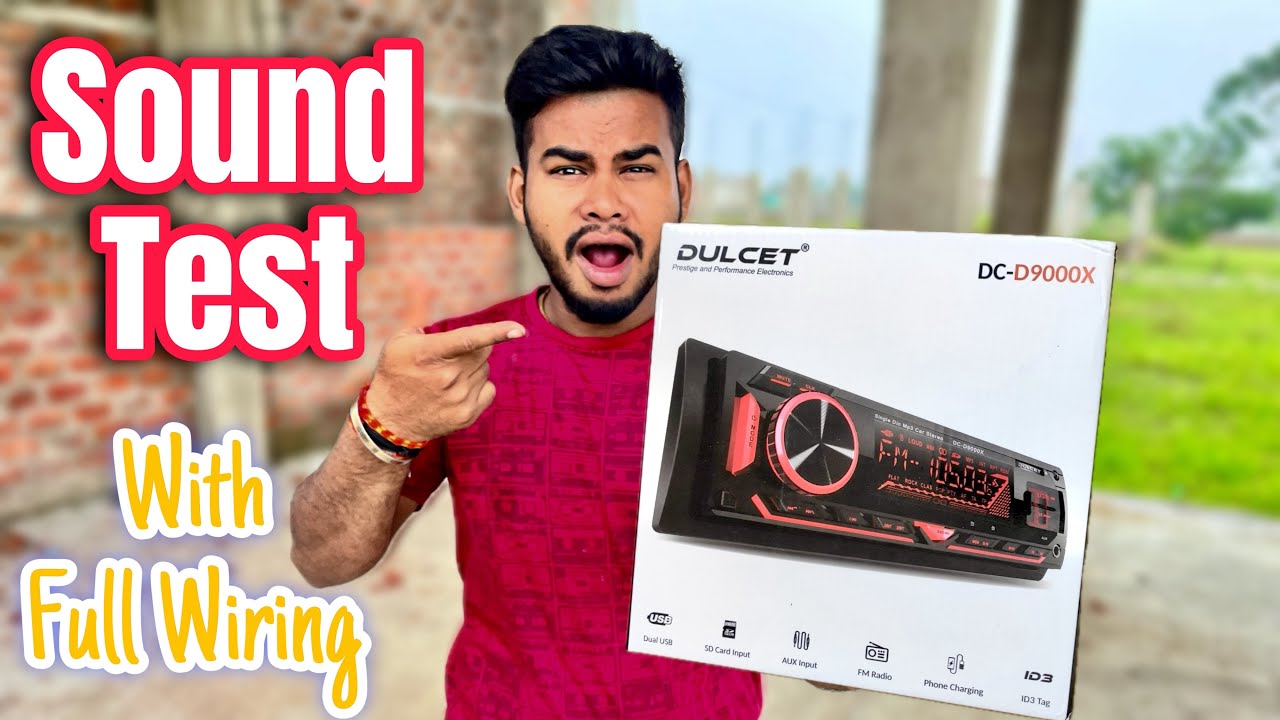 Dulcet DC-D9000X 220W car stereo sound test with full wiring bass boosted sound best car stereo🔊