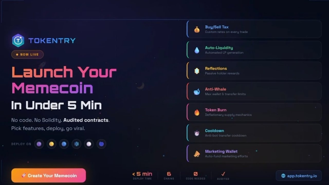 Create a Memecoin in 5 Minutes &mdash; No Code | Tokentry