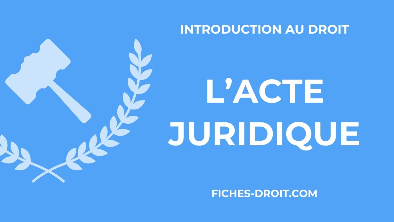 L'acte juridique : définition et distinction avec le fait juridique