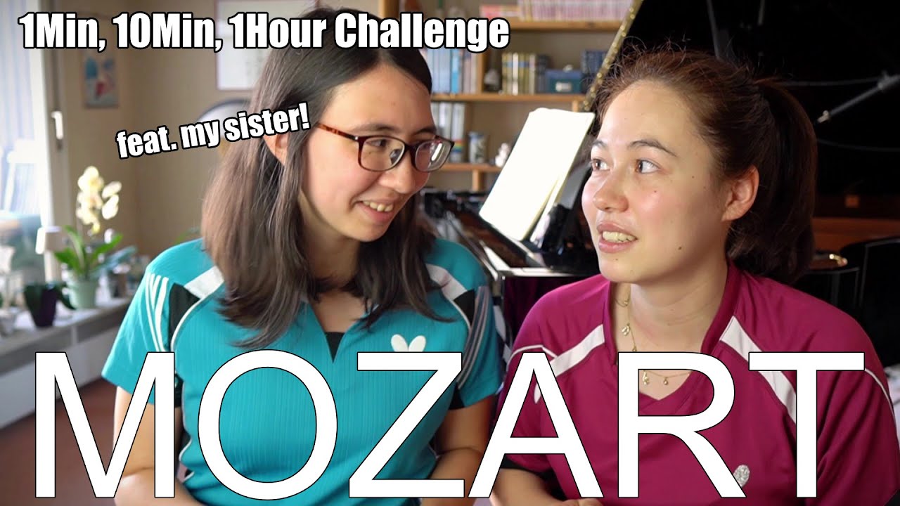 1Min, 10Min, 1Hour Double Challenge: Mozart Symphony No.40 feat.my sister!