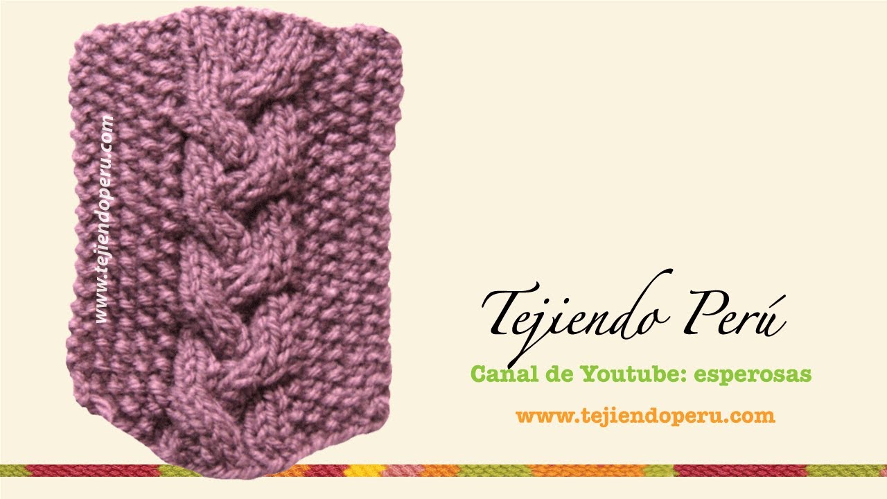 Trenza doble reversible tejida en dos agujas o palitos