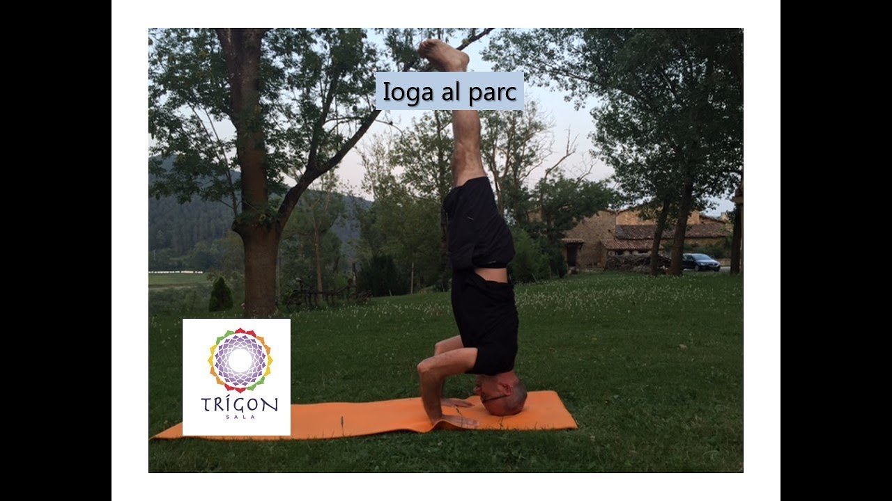 Sessió de Hatha Ioga al parc amb en Lluís, professor de la Sala Trigon de Barcelona