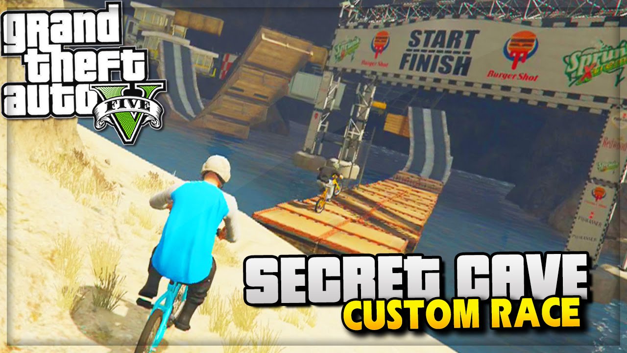 GTA 5 Online Secret Cave Mission/Race! - GTA Funny Moments PS4 - (GTA V Gameplay)