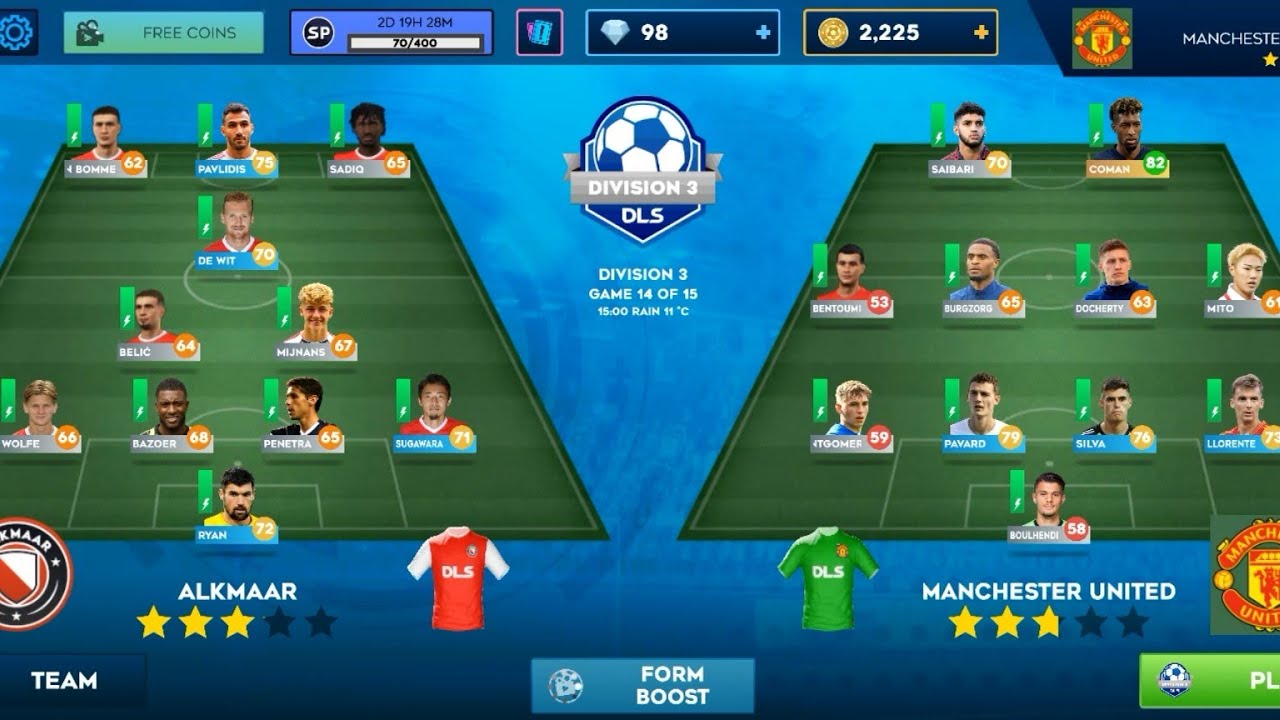 Dls24/Manchester United🆚 Alkmaar/Division 3 Gameplay#dls24 #football #soccerplayer