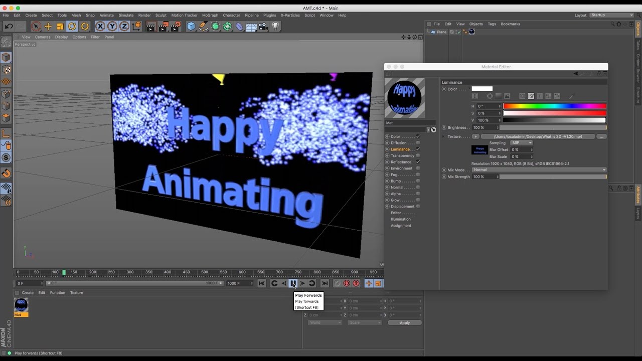 Cinema 4D Tutorial - How to Use Video as a Texture
