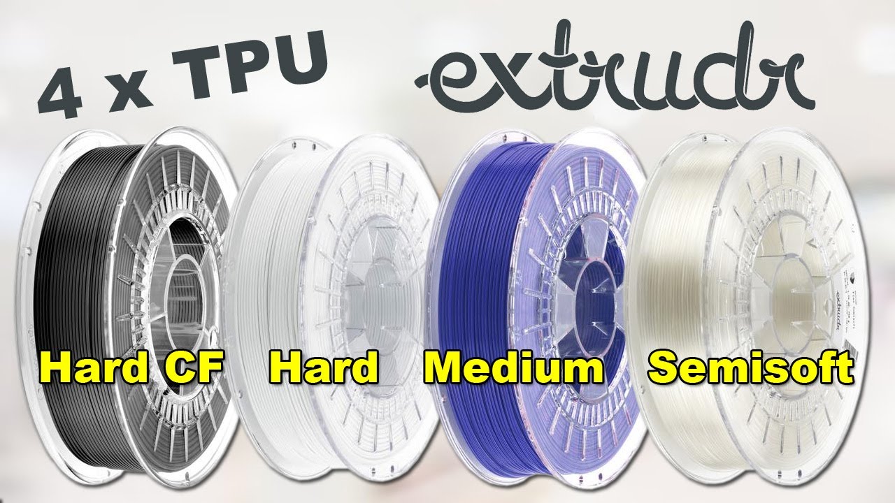 Ultimate TPU filament test: Extrudr TPU 4x (Hard CF, Hard, Medium, Semi soft)