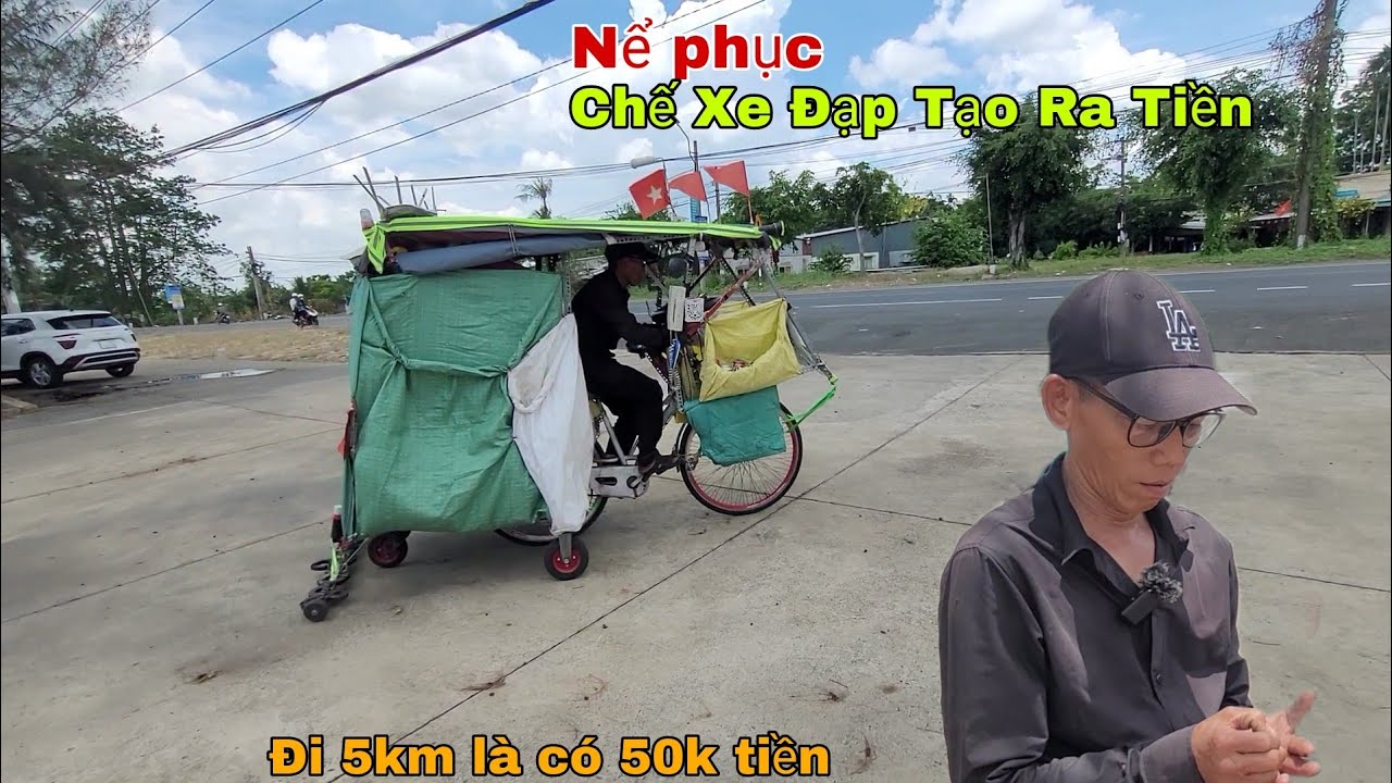 Nể Phục Người Đàn Ông Chế Ra Xe Đạp Độc Lạ Đi 5 km Là Được 50k /La Cà Đường Phố