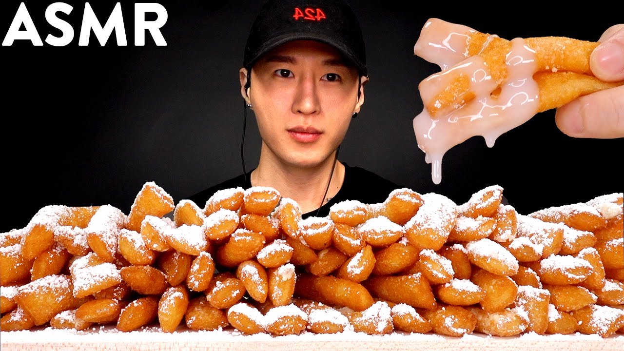 ASMR FUNNEL CAKE FRIES + ICING MUKBANG (No Talking) EATING SOUNDS | Zach Choi ASMR